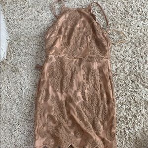 hello molly dress nude lace halter dress